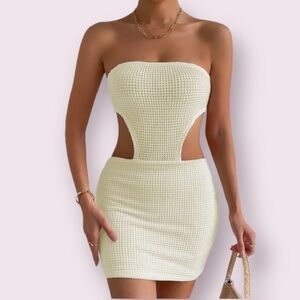 SHEIN Strapless Bodycon Hollow Out Dress